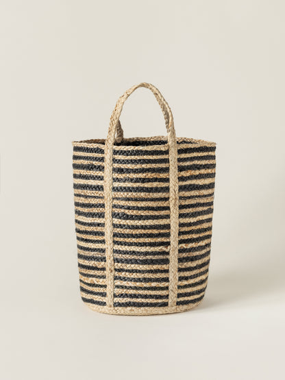 Striped Basket With Handles