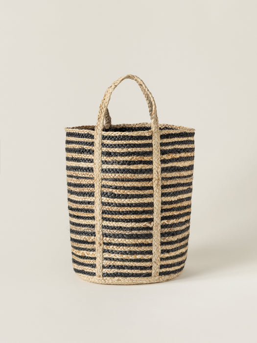 Striped Basket With Handles