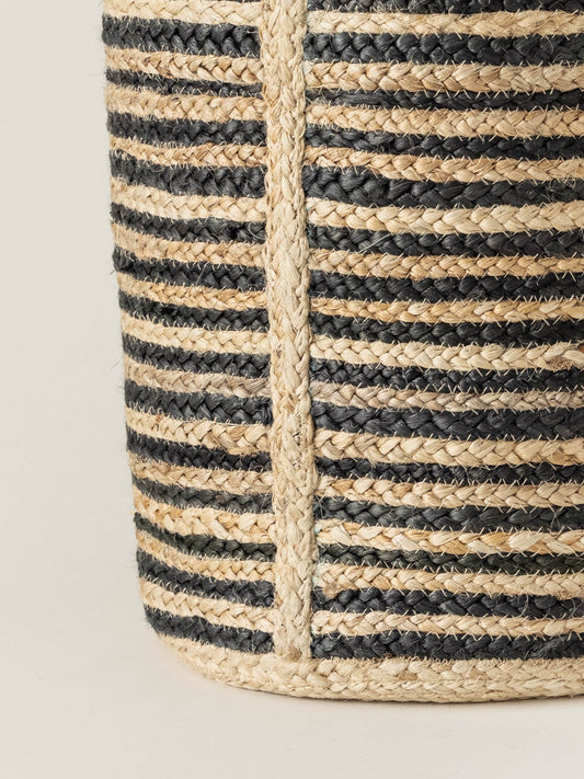 Striped Basket With Handles