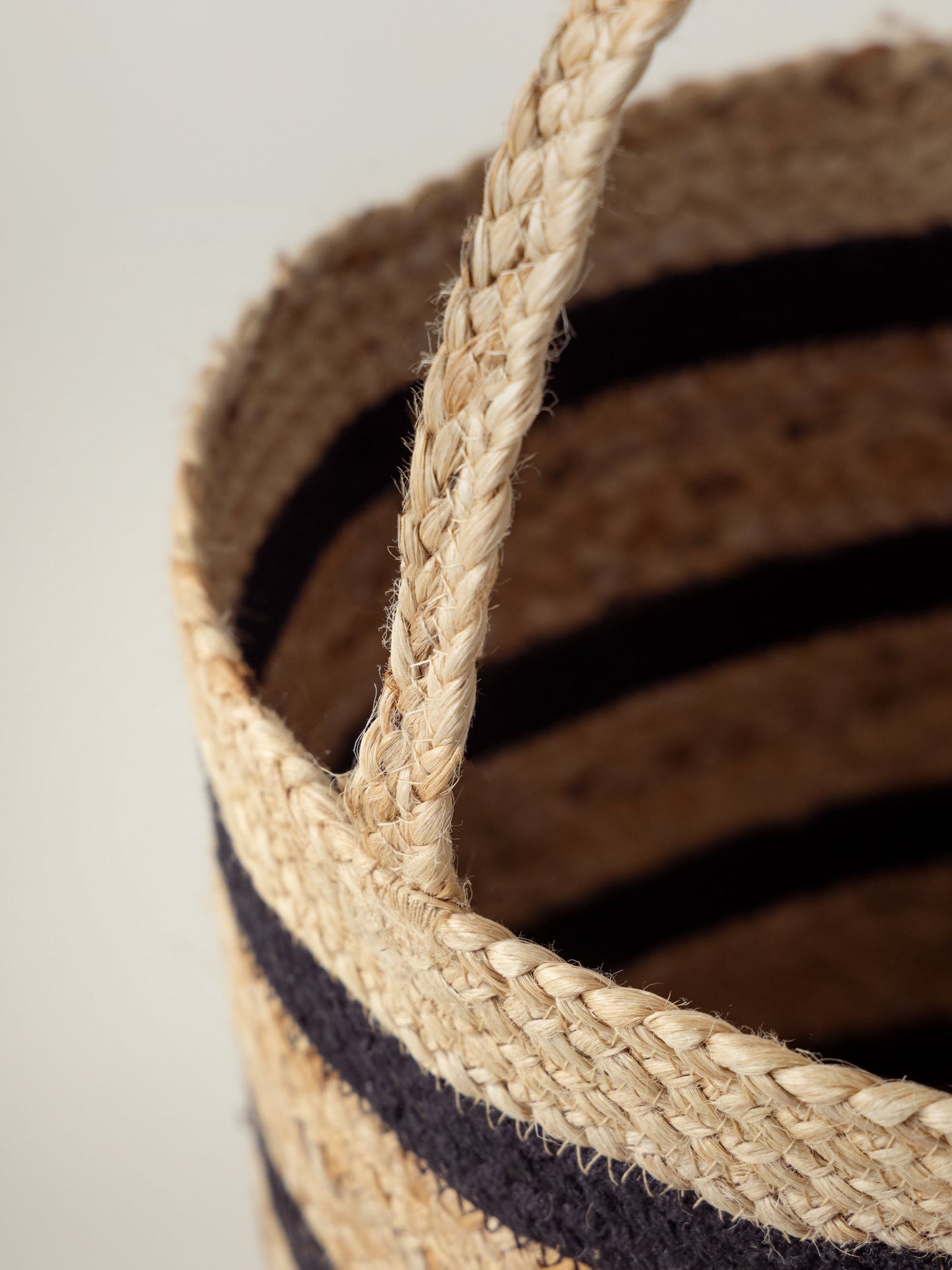 Striped Basket With Handles