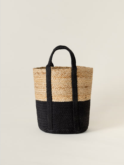 Striped Basket With Handles