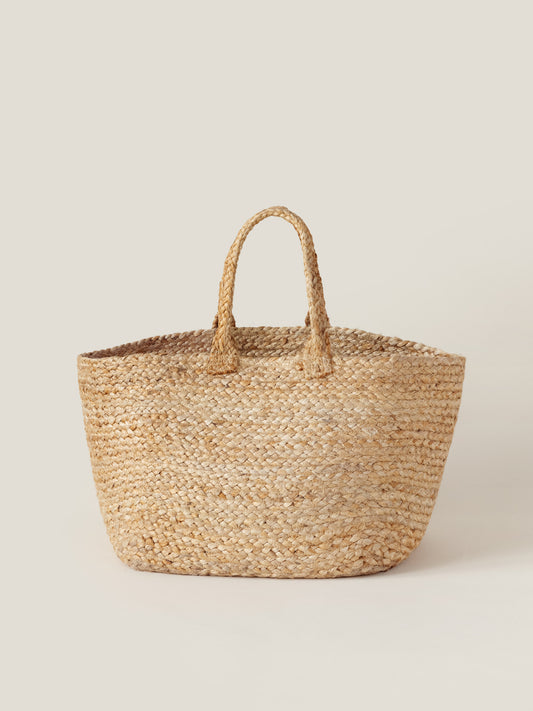 带手柄的黄麻购物袋