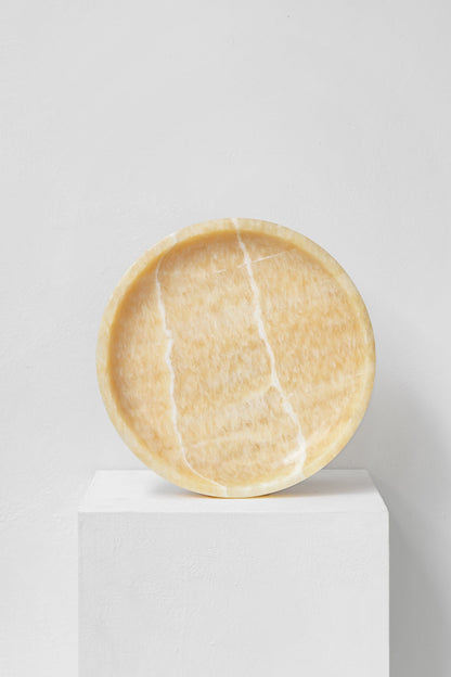 Runder Marmorteller - Honig-Onyx