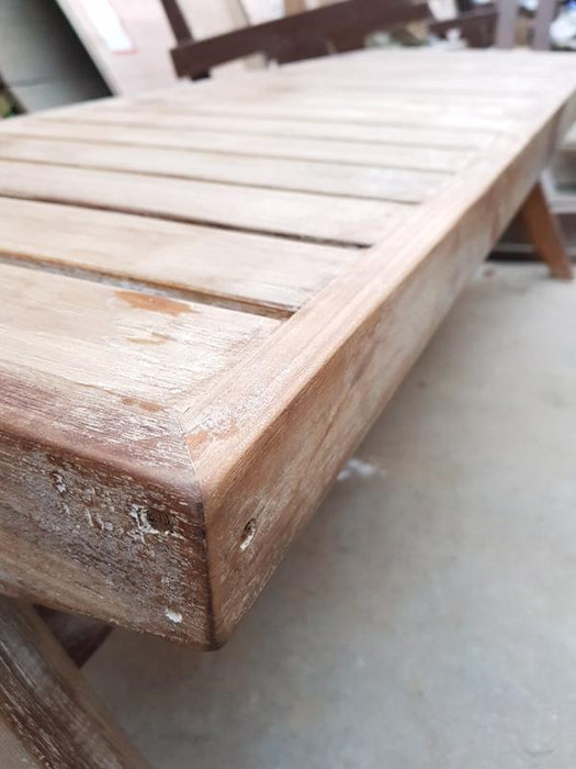 Wooden slate bench