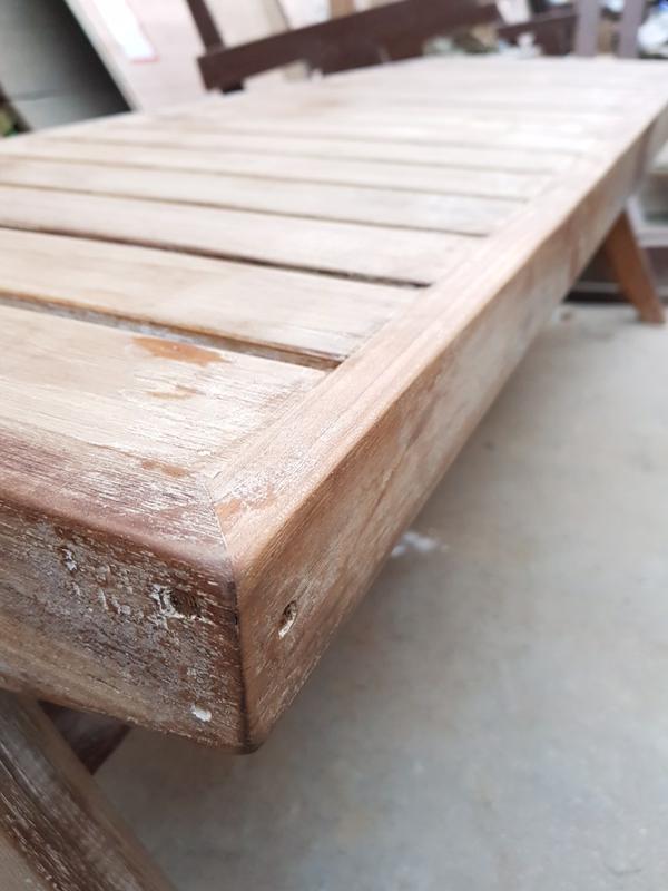 Wooden slate bench