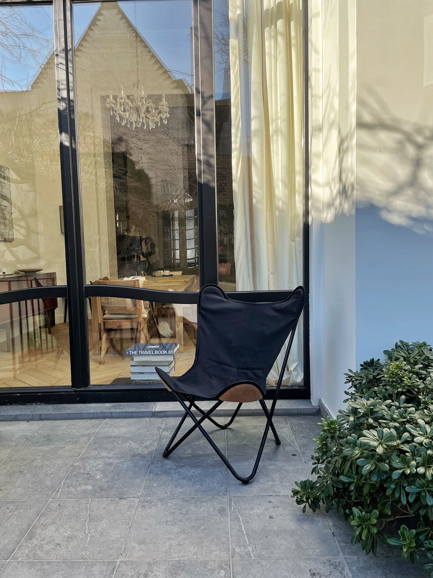 黑色帆布配皮革转角椅