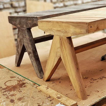 Banco de pizarra de madera