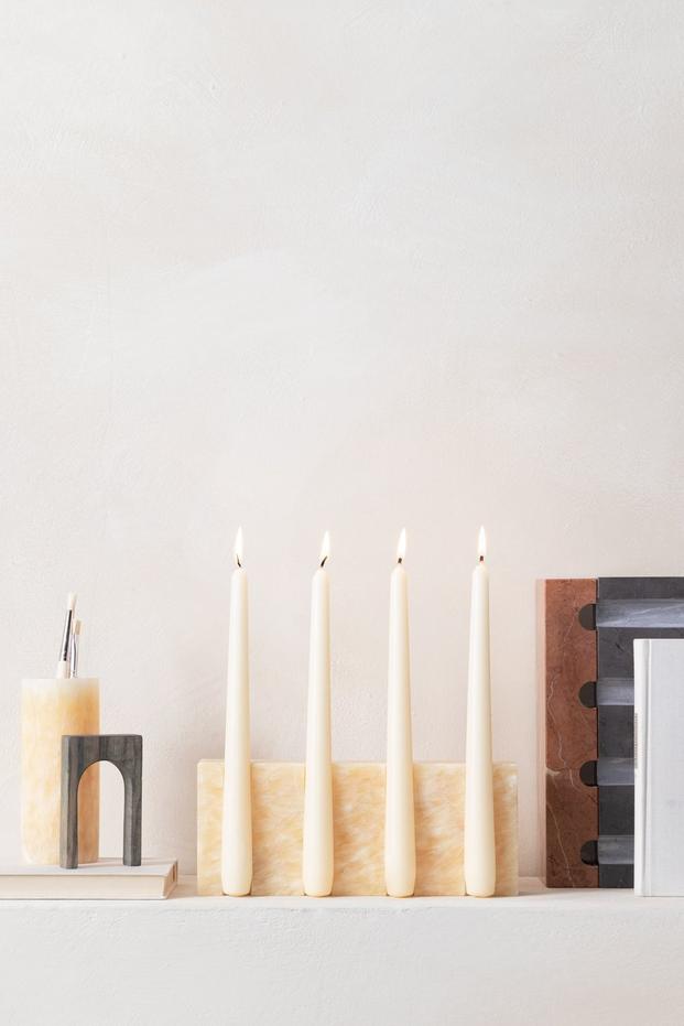 Marmor-Kerzenhalter - Honig-Onyx