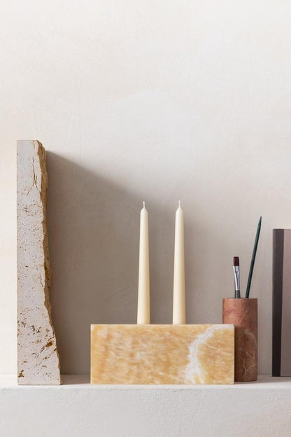 Marmor-Kerzenhalter - Honig-Onyx