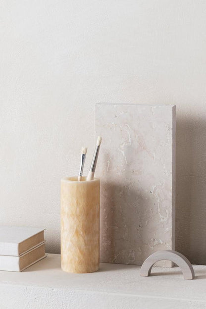 Marmor-Bleistifthalter - Honig-Onyx