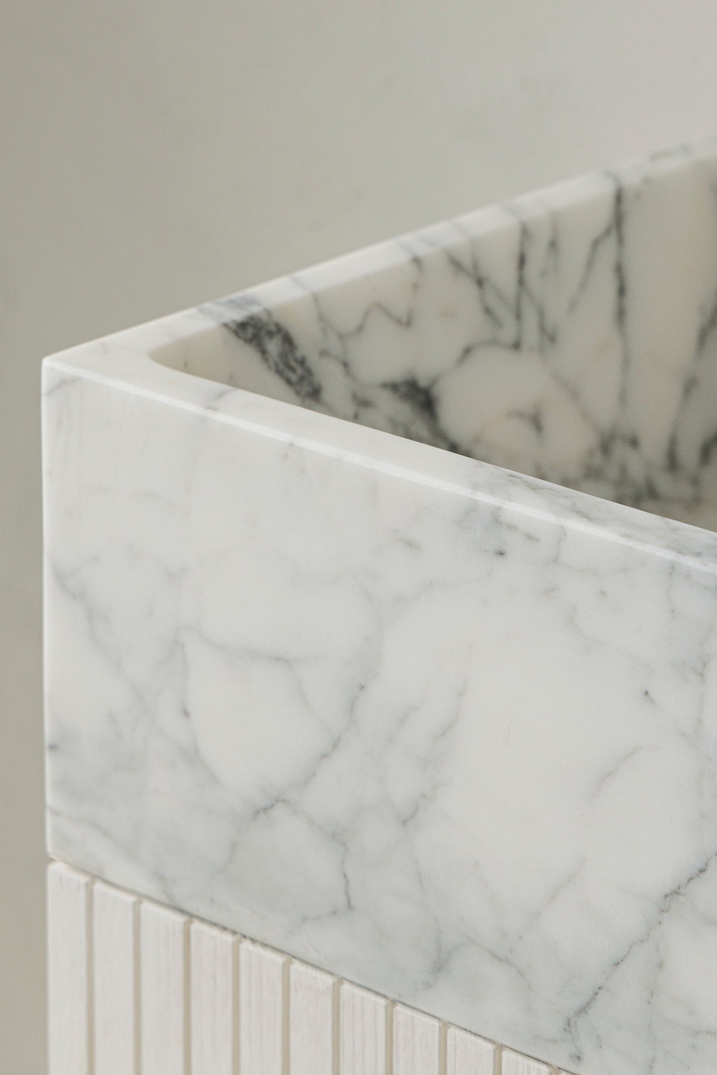 Marmorwaschbecken klein-Arabescato