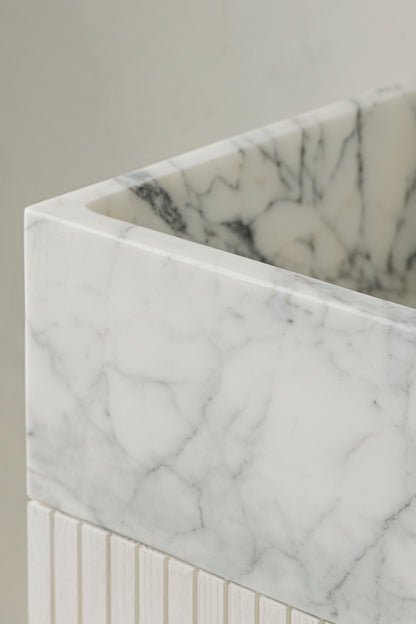 Marmorwaschbecken klein-Arabescato