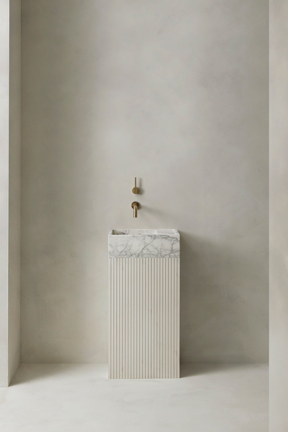 Marmorwaschbecken klein-Arabescato