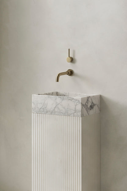 Marmorwaschbecken klein-Arabescato