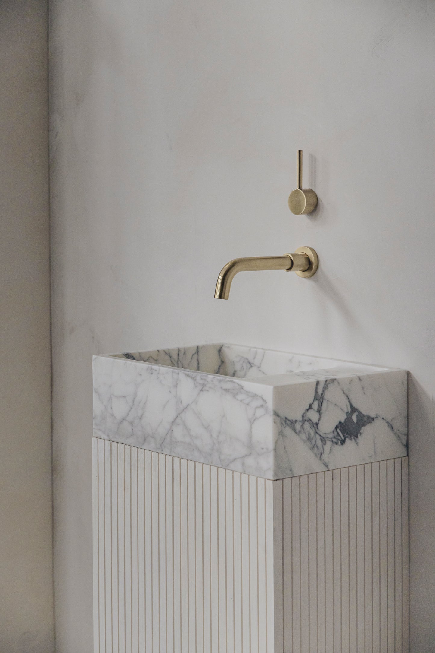 Marmorwaschbecken klein-Arabescato