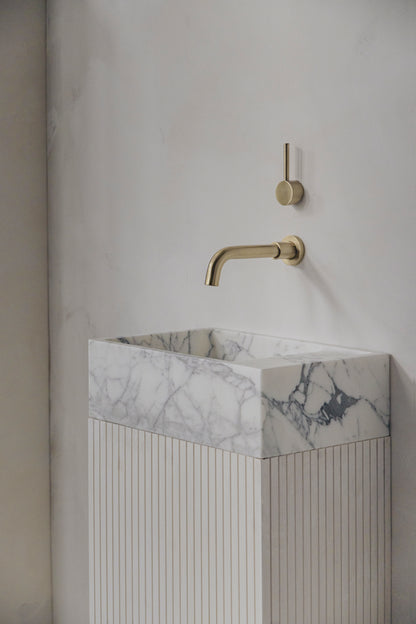 Marmorwaschbecken klein-Arabescato