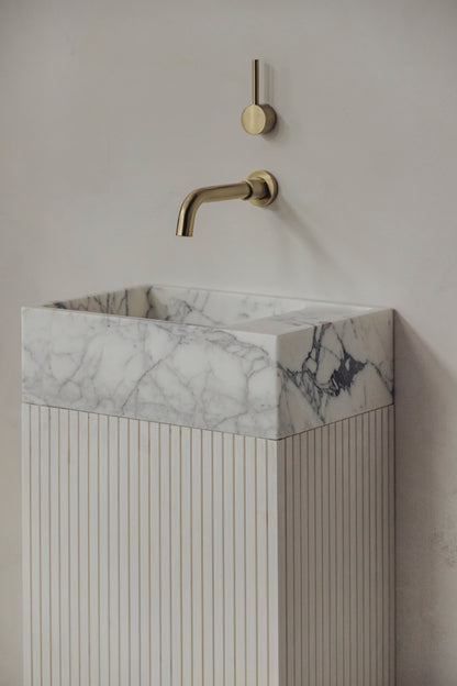 Marmorwaschbecken klein-Arabescato