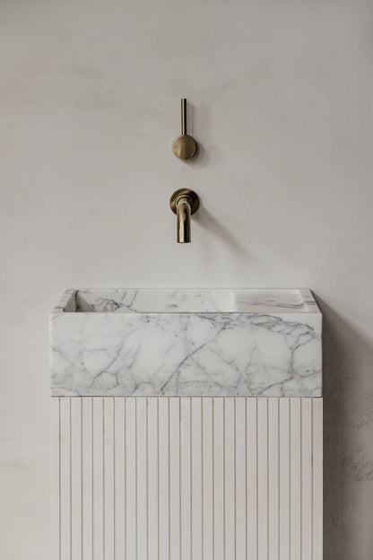 Marmorwaschbecken klein-Arabescato