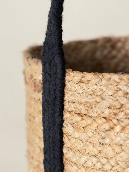 Striped Basket With Handles