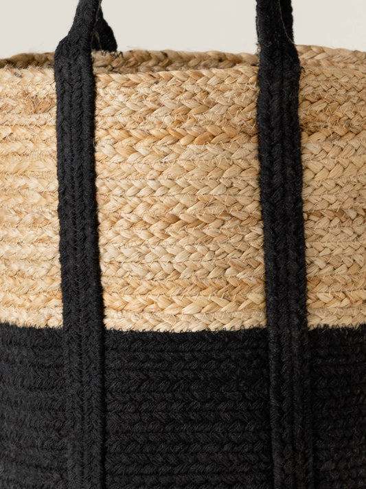 Striped Basket With Handles