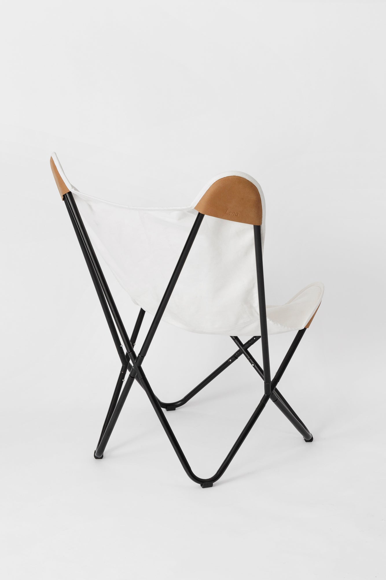 白色帆布配皮革转角椅