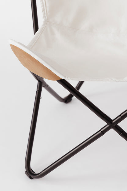 白色帆布配皮革转角椅